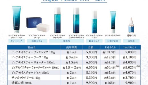 アクアヴィーナス価格一覧表