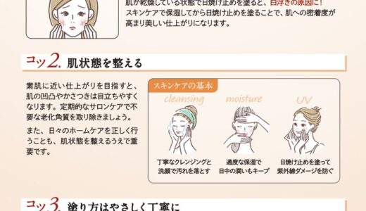 日焼け止めで白浮きしない3つのコツ